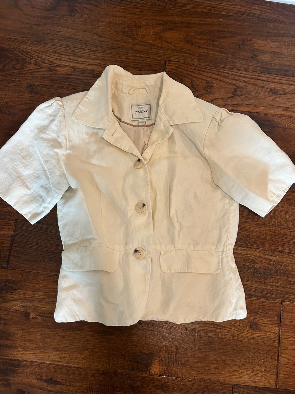 Maeve puff sleeve short sleeve blazer